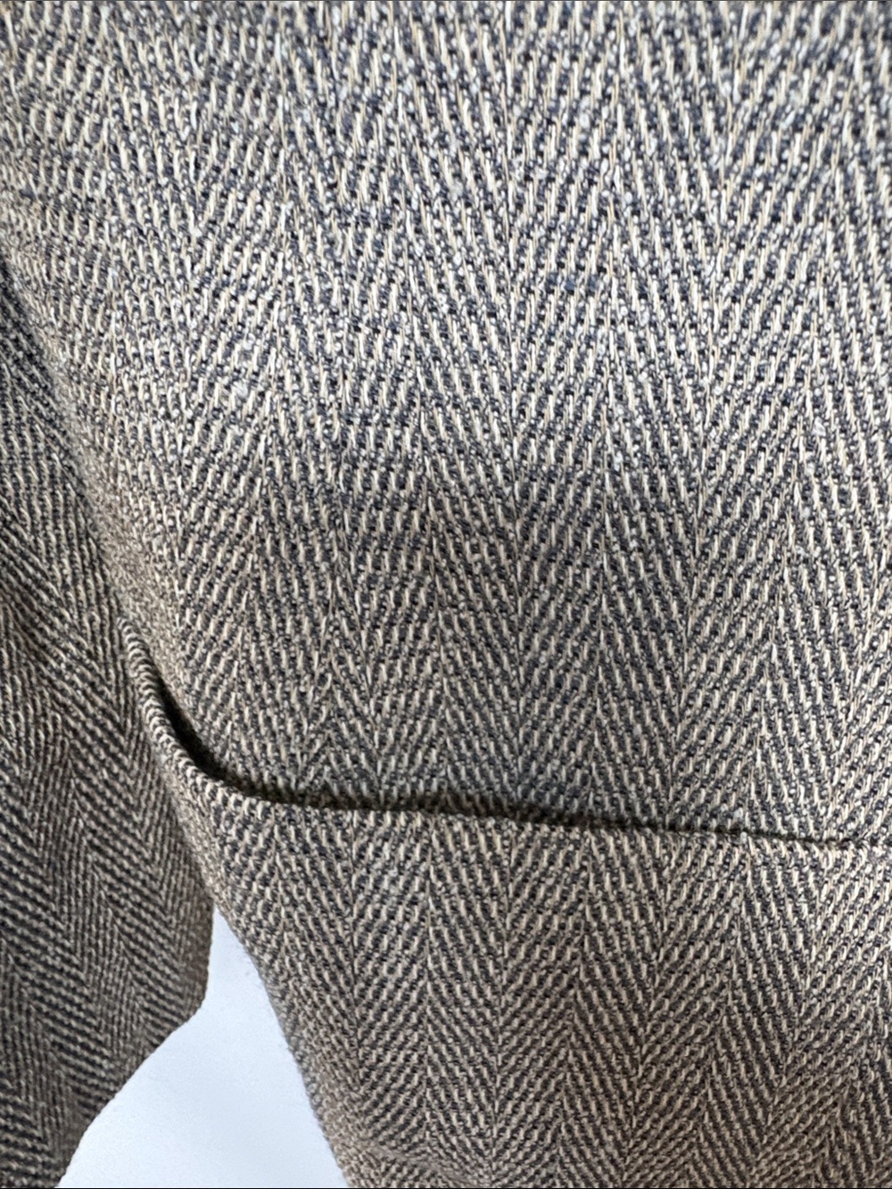 Rena Rowan Women's Taupe Herringbone Blazer Jacket - Picture 5 of 14